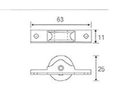 Bánh xe cửa lùa phi 25mm, inox 201 - CT025IN