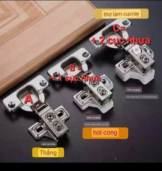 Bản lề cúp 35 Vinahardware, giảm chấn, thân ngắn - H0124A