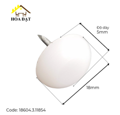 Đinh nhựa màu trắng Vinahardware đế 18x3mm DN198W