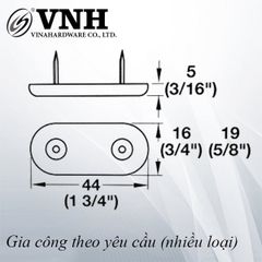 Đinh nhựa màu trắng - 44x16x5mm- DN441605