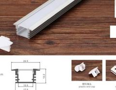 Nẹp nhôm đèn led chữ U 17.5x12.2x24.5mm màu mờ dài m NNU01-NNU01