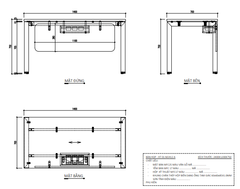 Khung bàn sắt chân tam giác Vinahardware, sơn trắng - VNH700750T