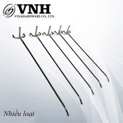 Móc ba chân cài tấm lỗ Vinahardware, sắt xi trắng - MTD100T