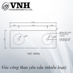 Chân bàn cafe 2100x800x750mm, sơn đen mờ - VNH2100800B-VNH2100800B