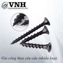 Vít đầu bằng răng thưa Vinahardware, thân ốm M4, màu đen Vinahardware - VG420B23T