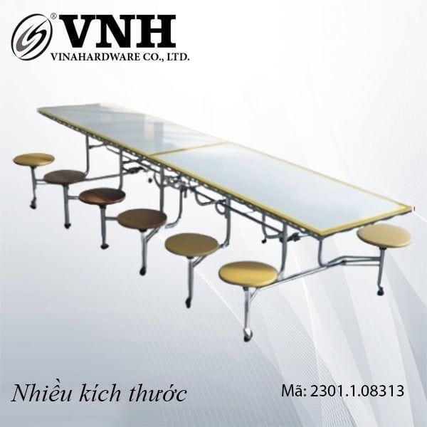 Bàn ghế dài căng tin inox 304 Vinahardware - VNH083124