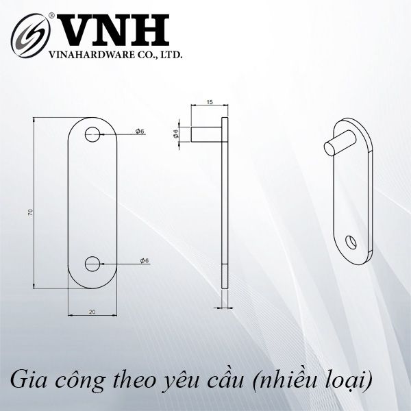 Bas sắt 2.5x70x20mm, bảy màu - VNH702025