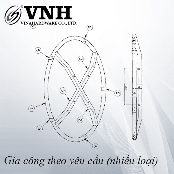 Mâm xoay ghế 800mm, sơn đen tĩnh điện - TT0800B