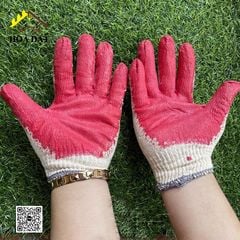 Găng tay phủ sơn đỏ - Đồ bảo hộ lao động