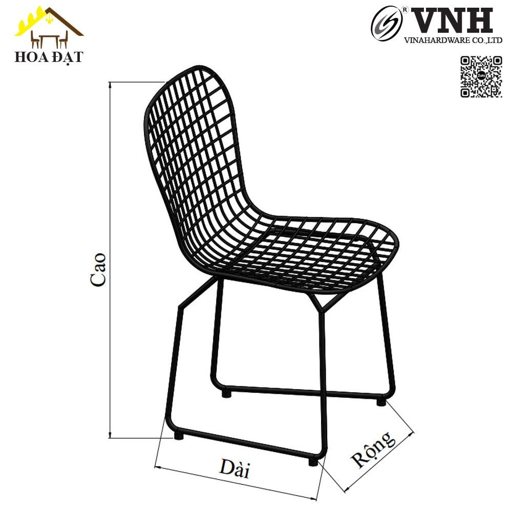 Khung ghế sắt Vinahardware sơn đen - VNH12622