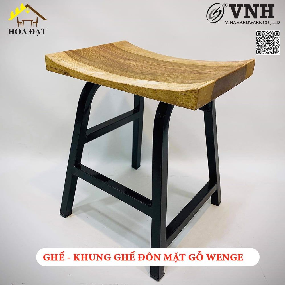 Khung ghế đôn sắt Vinahardware sơn đen tĩnh điện VNH