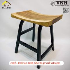 Khung ghế đôn sắt Vinahardware sơn đen tĩnh điện VNH