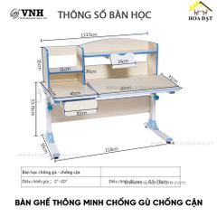 Phụ Kiện Điều Chỉnh Gấp Nghiêng Bàn Học dùng cho Khung Bàn Ghế Thông Minh Chống Gù Chống Cận Vinahardware