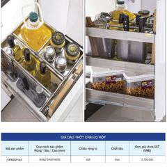 Giá kệ để dao thớt chai lọ hộp gia vị tủ rộng 400mm VNR VNH000162