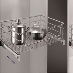 Giá kệ xoong nồi inox ray giảm chấn 900mm VNR113R900