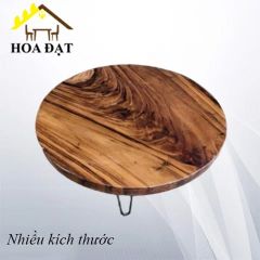 Mặt bàn tròn gỗ me tây Vinahardware - VNH80070T