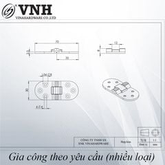 Bản lề bán nguyệt crom xước Vinahardware kt30x70- H0012Z-H0012Z