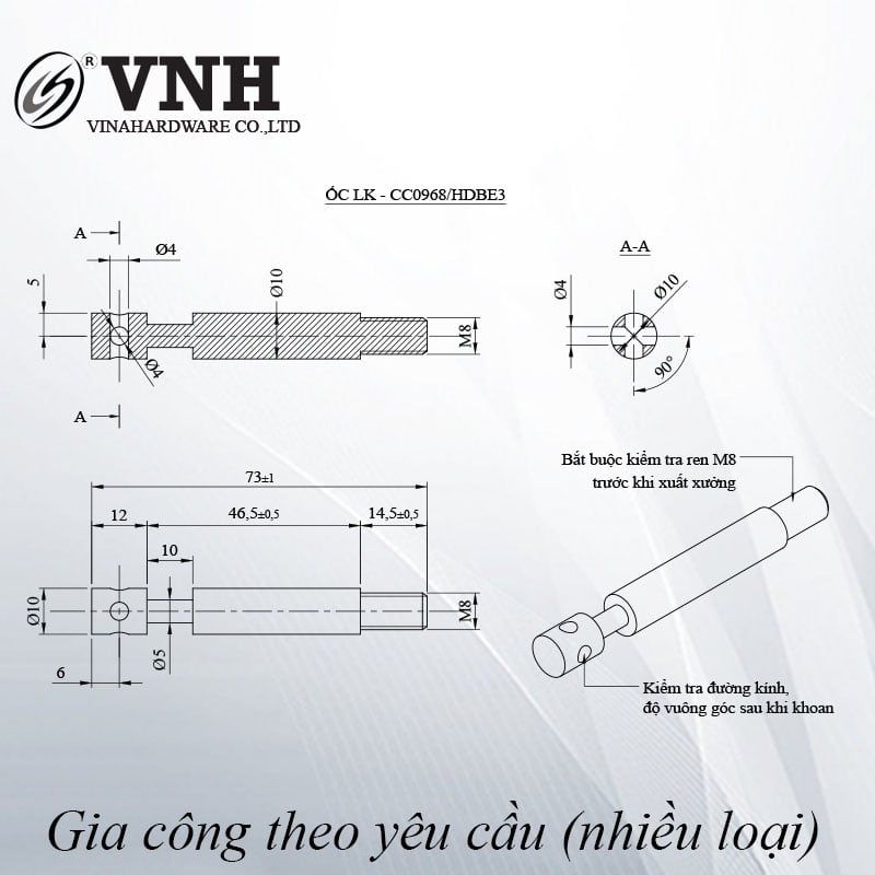 Bộ ốc liên kết lực siết cao Vinahardware CC0968