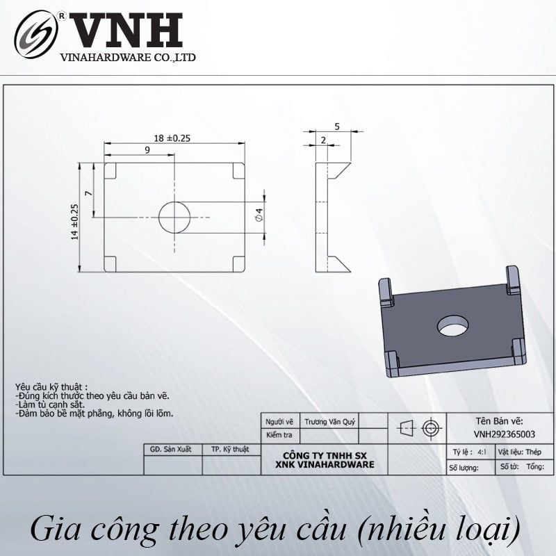 Pat ( Bas) sắt xi trắng Vinahardware kích thước 18x14 - VNH292365003