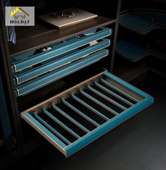 Giá treo quần âu, khung nhôm, bọc da cao cấp, màu xanh lục bảo Vinahardware - VNH046E