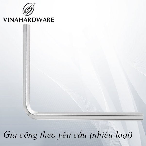 Khóa lục giác chữ L Vinahardware, M4 size 70x70 xi trắng- HK47070-HK47070
