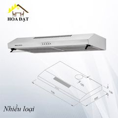 Máy tạo hút mùi Vinahardware, mặt inox, lưới lọc nhôm 5 lớp, khử mùi than hoạt tính - VNH04170