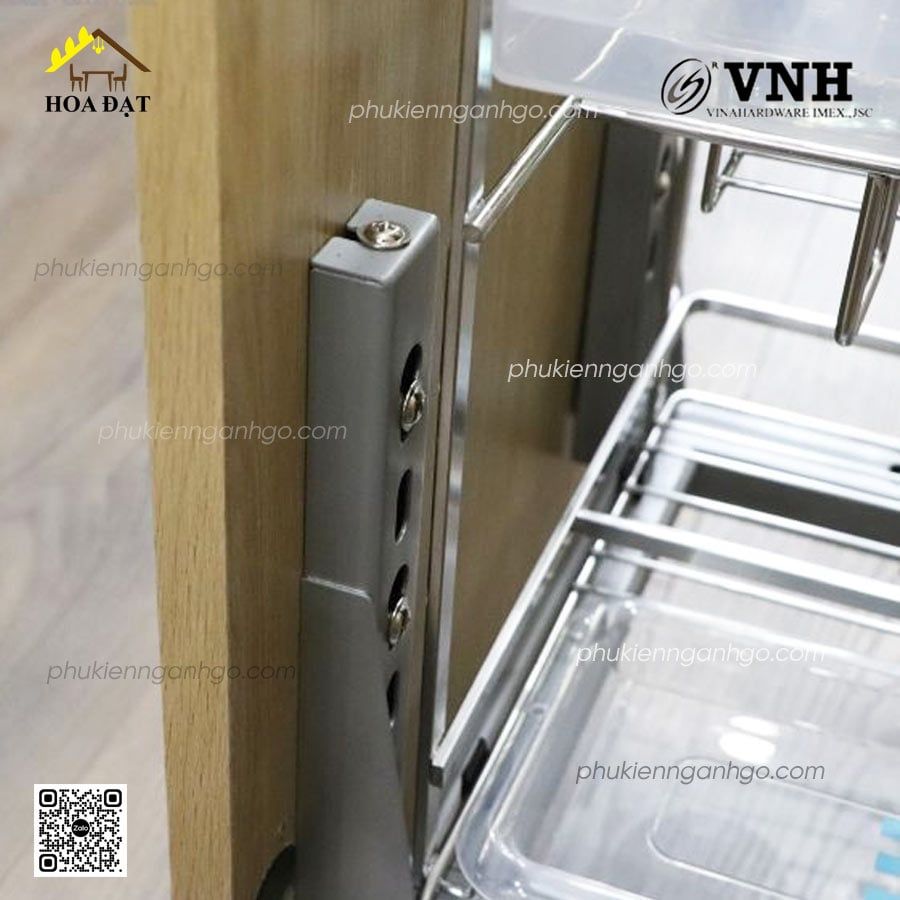 Giá dao thớt inox nan vuông ray giảm chấn Vinahardware - VNH30430
