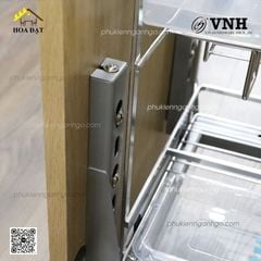 Giá dao thớt inox nan vuông ray giảm chấn Vinahardware - VNH30430