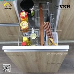 Giá dao thớt inox nan vuông ray giảm chấn Vinahardware - VNH30430