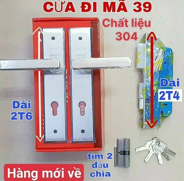 Khóa tay gạt inox 304 NANCE, màu kẽm trắng - KTG1112