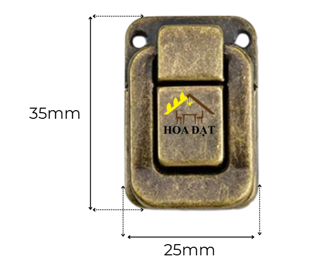 Khóa móc vuông Vinahardware, màu giả cổ-KT049GCB