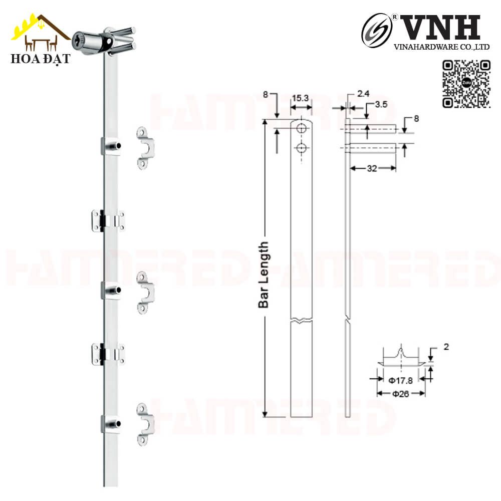 Khoá 3 ngăn Hamered KT3027-KT3027