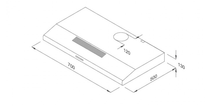 Máy tạo hút mùi Vinahardware, mặt inox, lưới lọc nhôm 5 lớp, khử mùi than hoạt tính - VNH04170