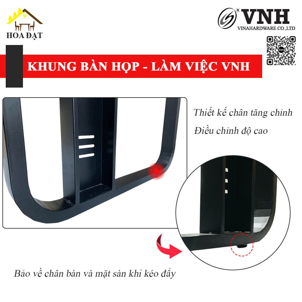 Khung bàn sắt Vinahardware, sơn đen mờ - VNH1350650730B