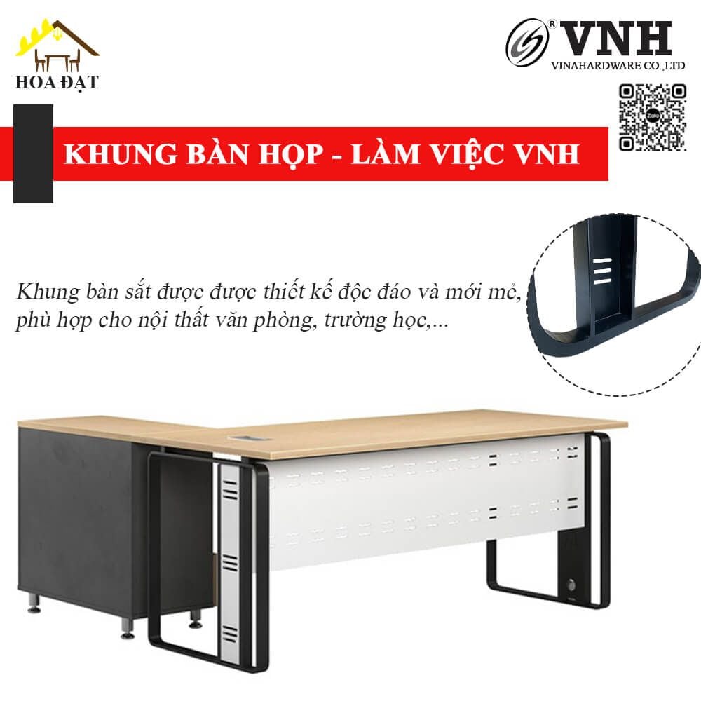 Khung bàn sắt Vinahardware, sơn đen mờ - VNH1350650730B