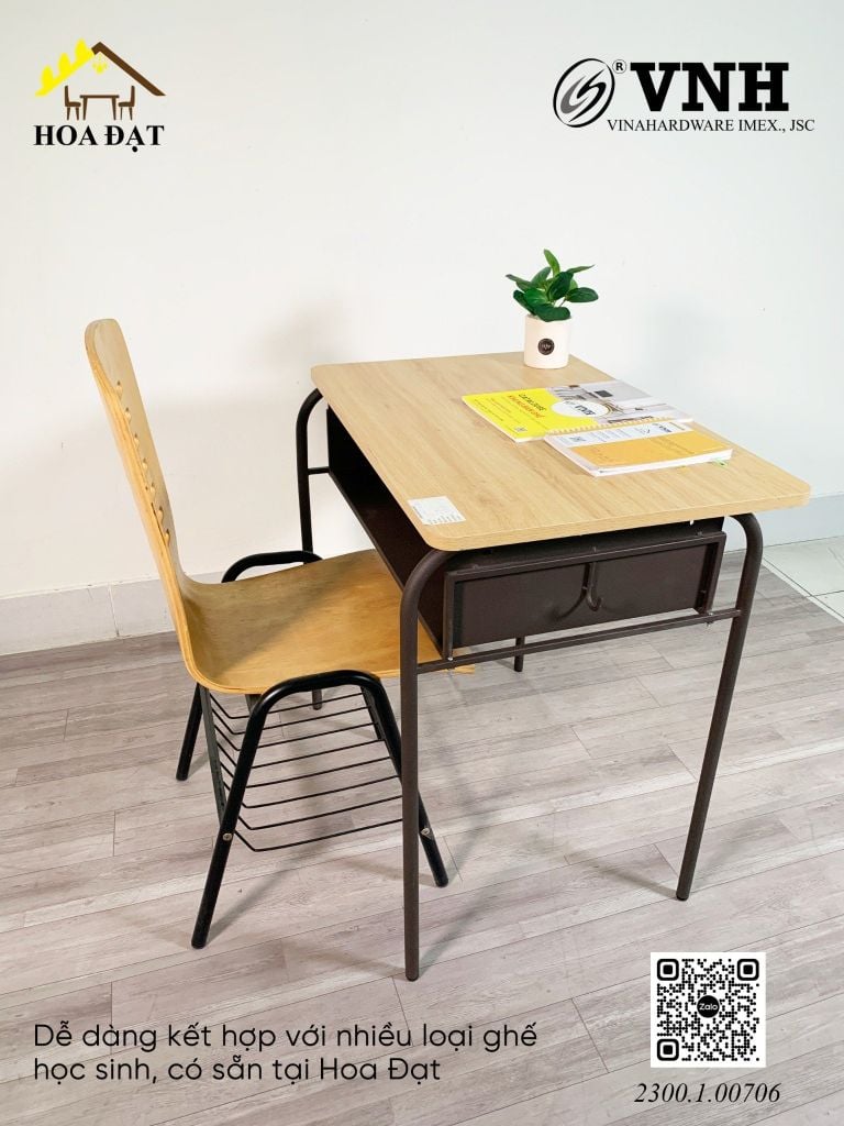 Khung ghế sắt học sinh lưng tựa Vinahardware sơn tĩnh điện- VNH415415440B