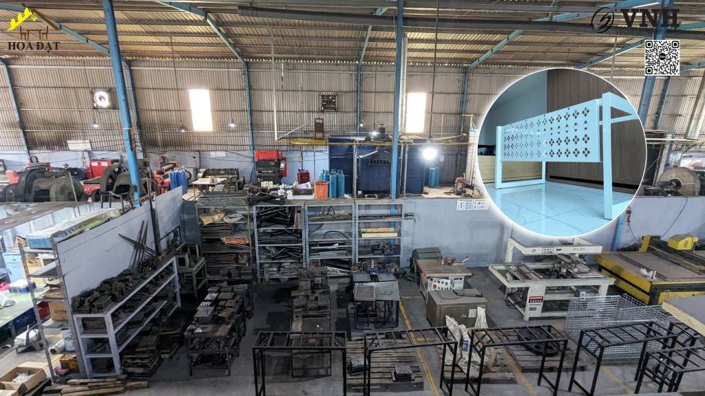 Khung bàn sắt chân tam giác Vinahardware, sơn trắng - VNH700750T