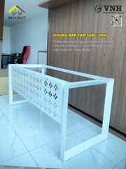 Khung bàn sắt chân tam giác Vinahardware, sơn trắng - VNH700750T