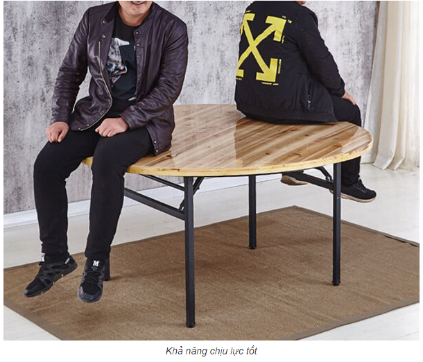 Khung bàn xếp gọn Vinahardware D1000xR1000xC730mm cho mặt ván tròn 1500mm VNH365070