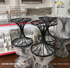 Khung bàn tròn Vinahardware kích thước 500x450mm, sơn đen tĩnh điện - Kiểu dáng loa kèn - VNH500450