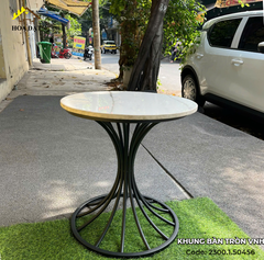 Khung bàn tròn Vinahardware kích thước 500x450mm, sơn đen tĩnh điện - Kiểu dáng loa kèn - VNH500450