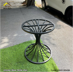 Khung bàn tròn Vinahardware kích thước 500x450mm, sơn đen tĩnh điện - Kiểu dáng loa kèn - VNH500450