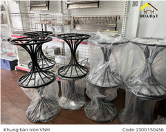 Khung bàn tròn Vinahardware kích thước 500x450mm, sơn đen tĩnh điện - Kiểu dáng loa kèn - VNH500450