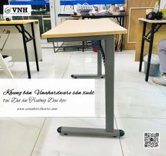 Bàn Zico màu xám tĩnh điện Vinahardware, kích thước 1200x500x760mm ( gồm ván)