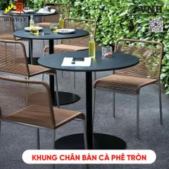 Khung chân bàn cà phê tròn Vinahardware kích thước 300x200x730mm, sơn đen mờ - VNH300200720