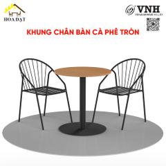 Khung chân bàn cà phê tròn Vinahardware kích thước 300x200x730mm, sơn đen mờ - VNH300200720