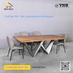 Chân bàn inox 304 Vinahardware, khung bàn inox,  dày 1.0 ly (1080x310x730) - VNH1080I304