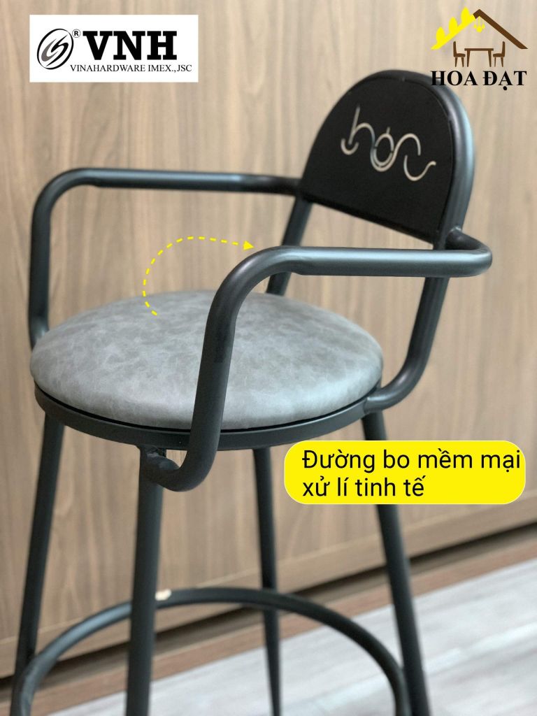 Khung ghế quầy bar Vinahardware, sơn đen tĩnh điện - VNH0230032
