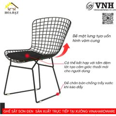 Khung ghế sắt Vinahardware sơn đen - VNH12622