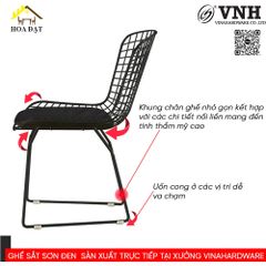 Khung ghế sắt Vinahardware sơn đen - VNH12622